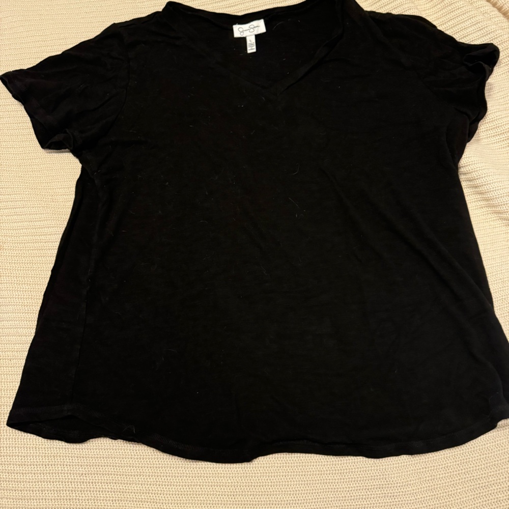 Oversized black v neck. Size large. Super comfy and can be dressed up or down